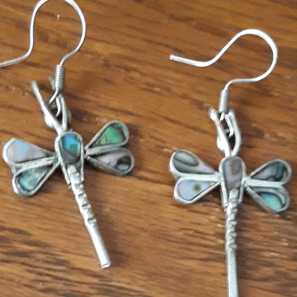 Abalone dangle earings - Picture 2 of 4